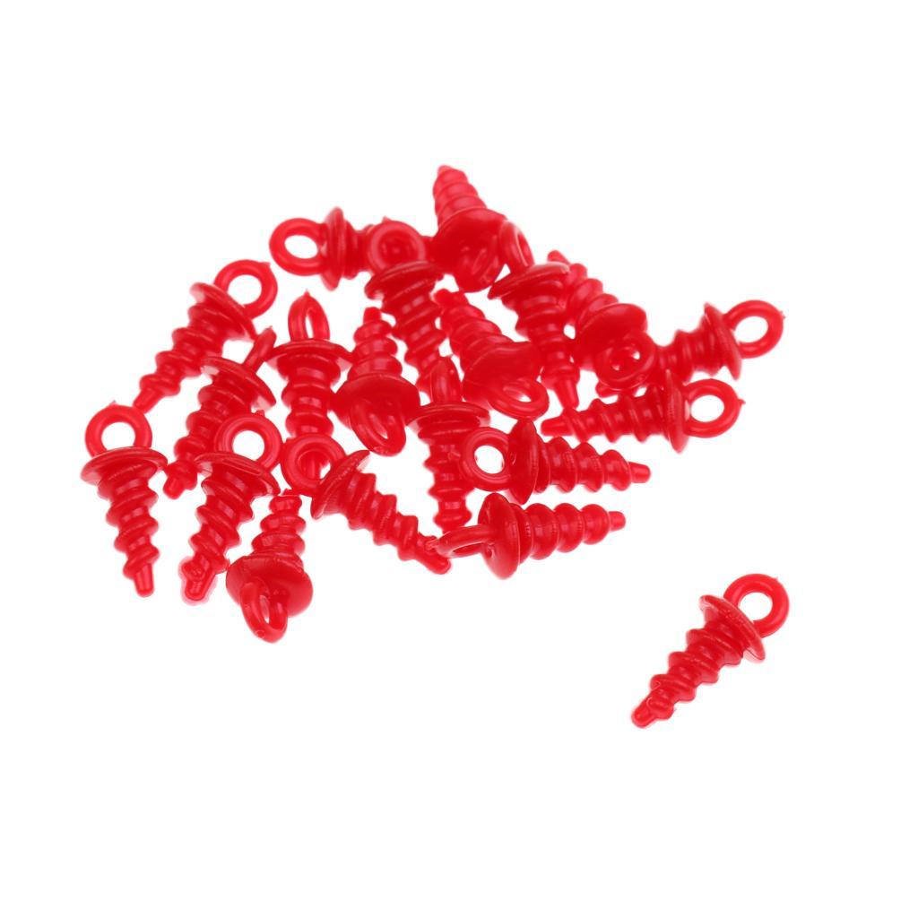 20 Pieces Pop Up Peg Bait Screw Chod Stiff Hinge Carp Fishing Boilies Screw Rig Baits Terminal Tackle 5 Color