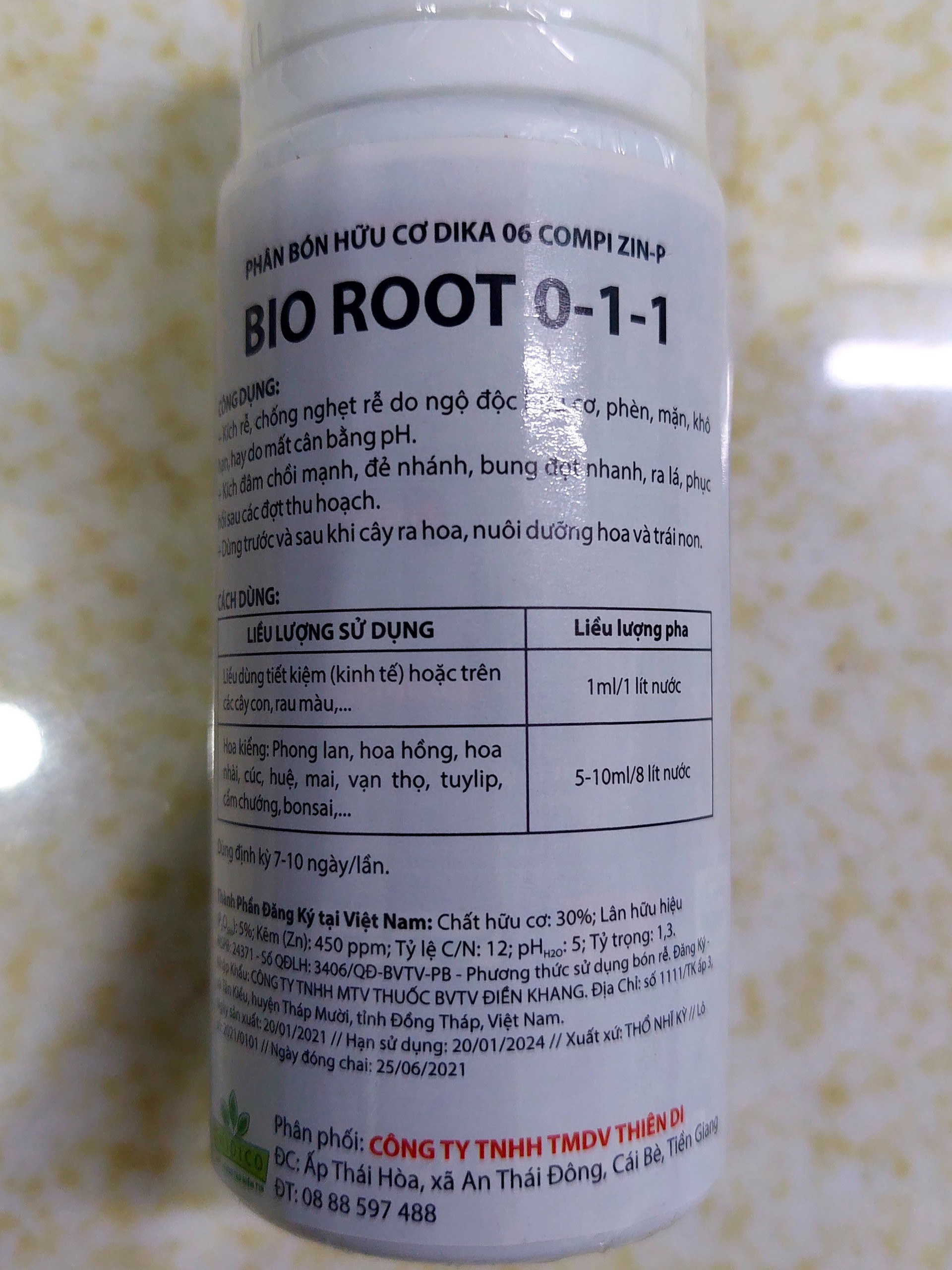 Bio-Root 0-1-1 TD lọ 100cc kích ra rễ cực mạnh nhập khẩu Thổ Nhĩ Kỳ đóng chai tại Việt Nam
