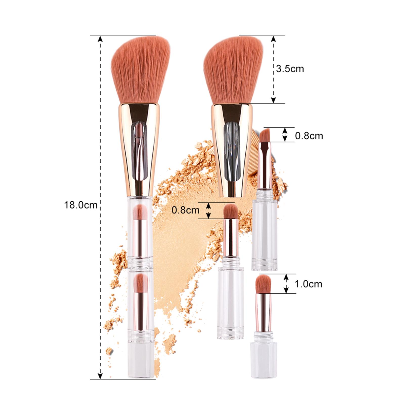 Bộ cọ trang điểm 4 trong 1 cầm tay đa chức năng làm bằng sợi tổng hợp tay cầm acrylic