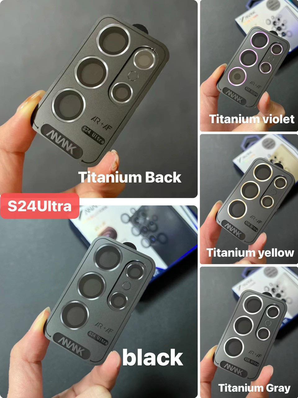 Cường lực Camera cho Samsung Galaxy S24 Ultra hiệu ANANK - mặt kính AGC sắc nét với độ cứng 9H, trang bị khung tự dán dễ dàng tự dán ở nhà - Hàng nhập khẩu