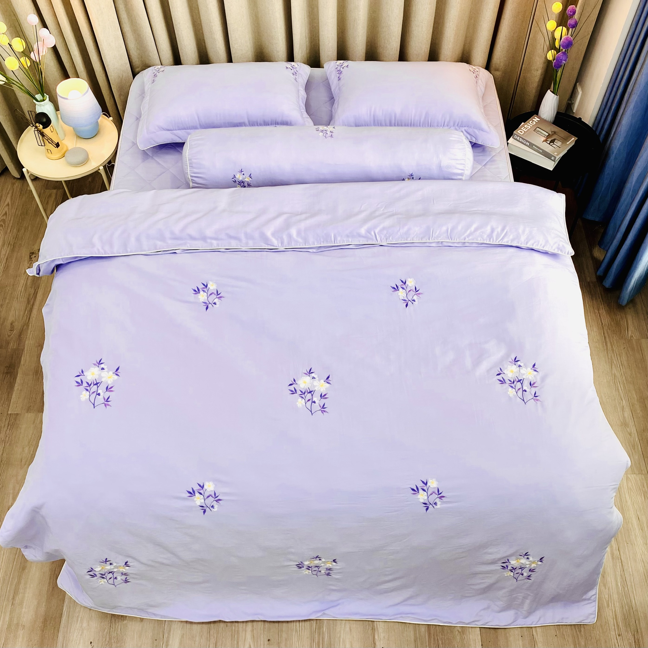 Chăn bốn mùa Hàn Quốc K-Bedding by Everon MicroTencel Tím KMTS104 200*220cm