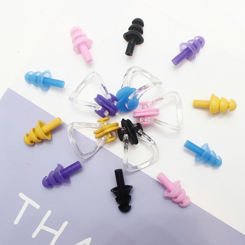 Waterproof Soft Swimming Earplugs Nose Clip Protective Prevent Water Sport Protection Ear Plug Silicone Swim Dive Equipment