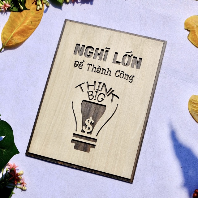 Tranh gỗ treo tường_Nghĩ lớn để thành công_CRN_01