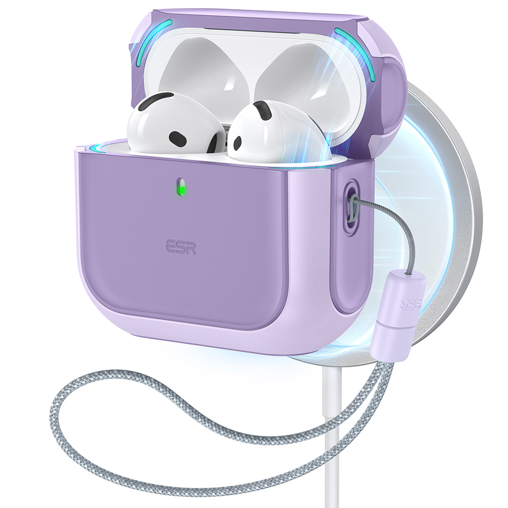 Ốp ESR Orbit Hybrid Case with HaloLock cho AirPods 4 sạc từ tính, kèm dây đeo_ Hàng chính hãng