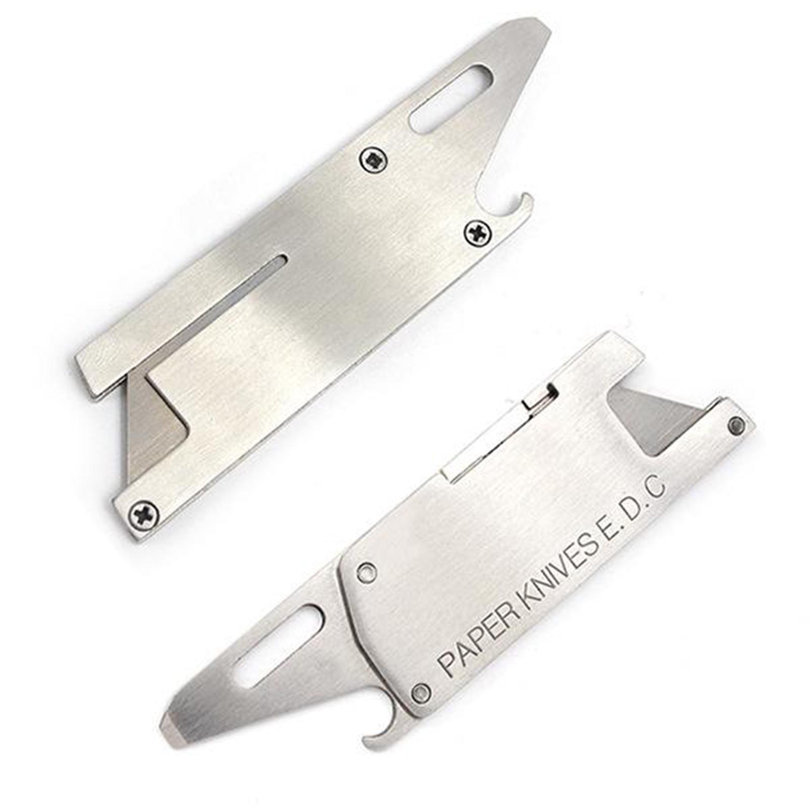 2-5pack Utility Pocket Knife Box Cutter Keychain Portable Bottle Opener for