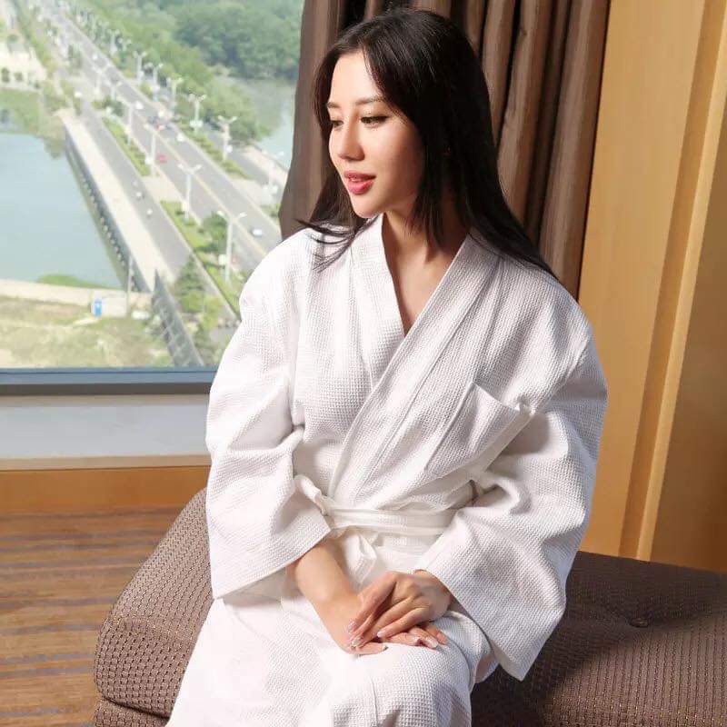 Áo choàng tắm Nam/Nữ Kimono dệt 100% Cotton nặng 900g