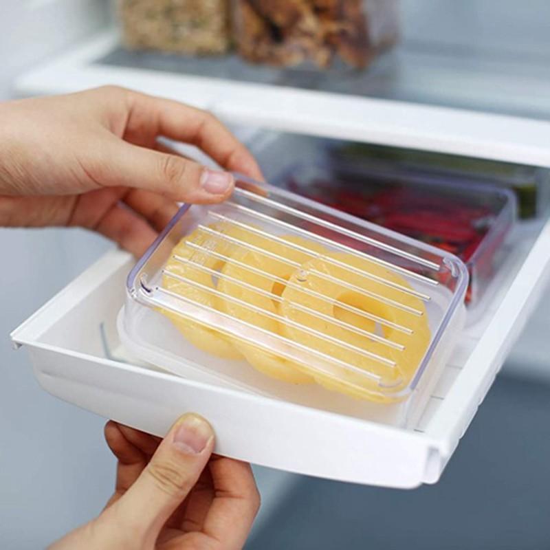 Giá Đựng Thực Phẩm Có Khóa Kéo Tiện Lợi Cho Tủ Lạnh