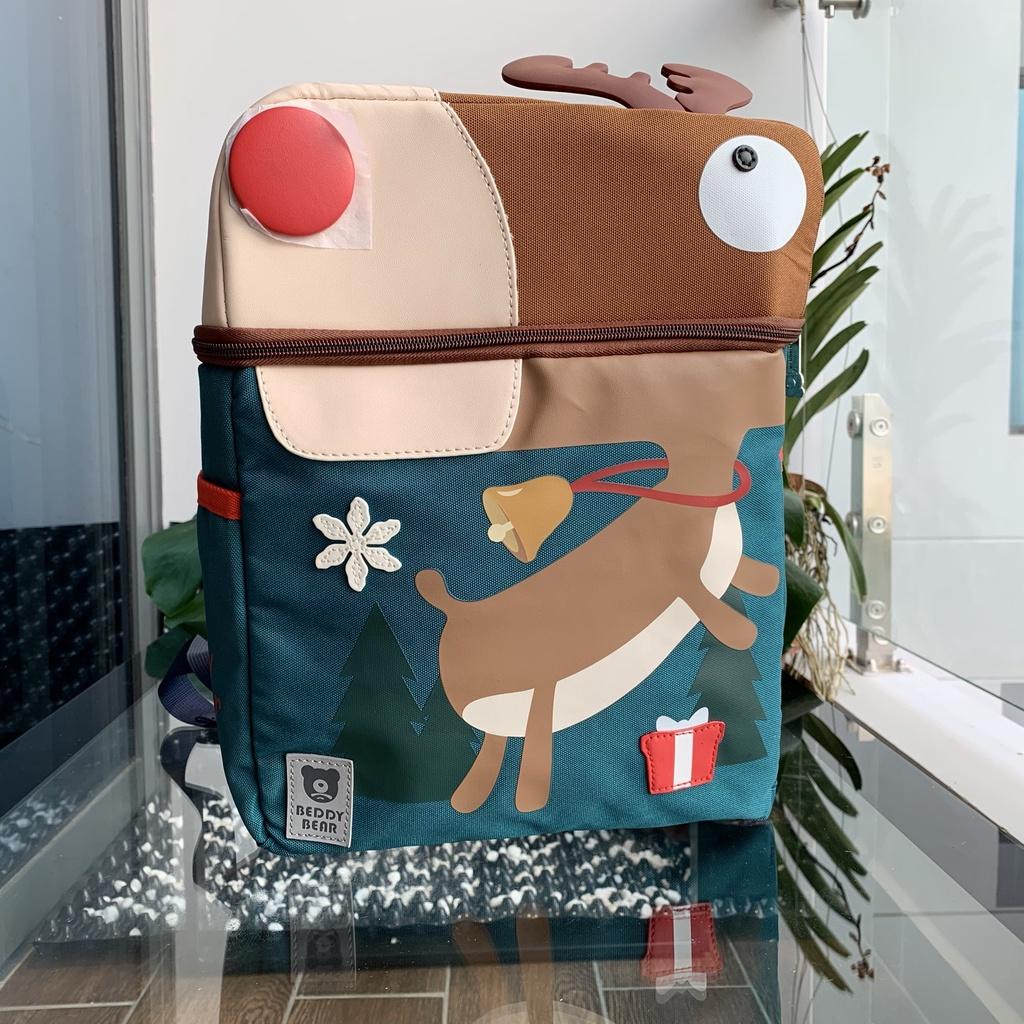 Balo trẻ mẫu giáo 4 tuổi Beddybear - hình tuần lộc dành cho Bé Học mầm non Nhà Trẻ - Thiết kế Chống gù lưng - Bảo hành chính hãng 2 năm