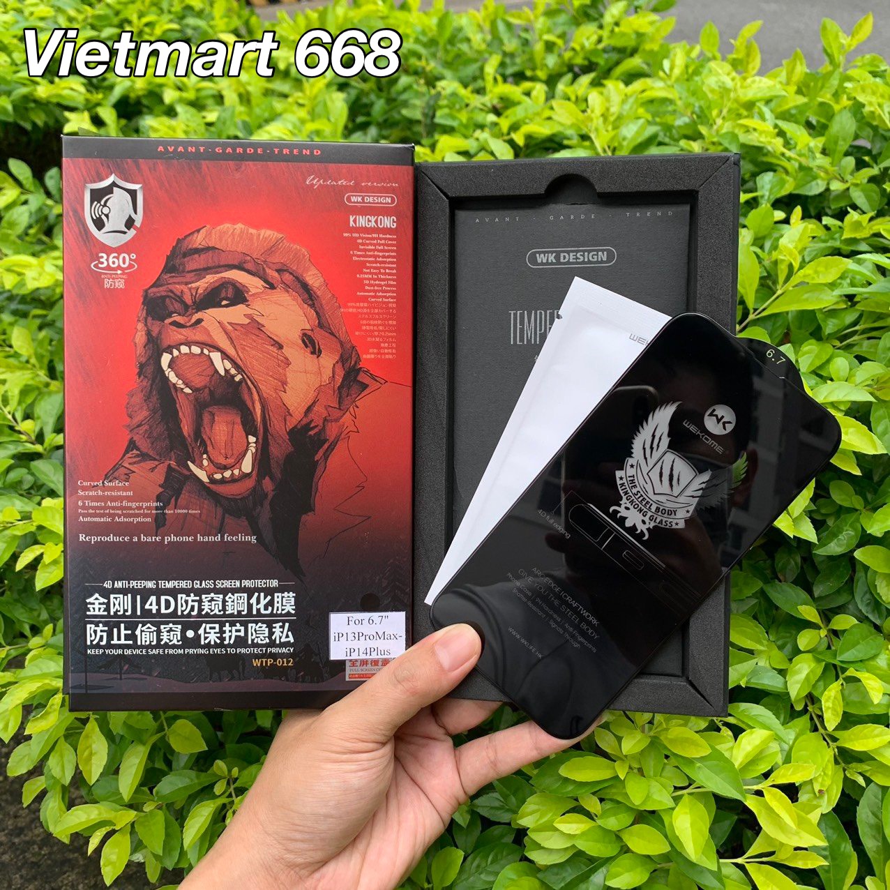 Kính Cường Lực Chống Nhìn Trộm KingKong Dành Cho iPhone – Full Hộp – Dán Full Màn – Hàng Chính Hãng – 13ProMax – 14Plus 6,7