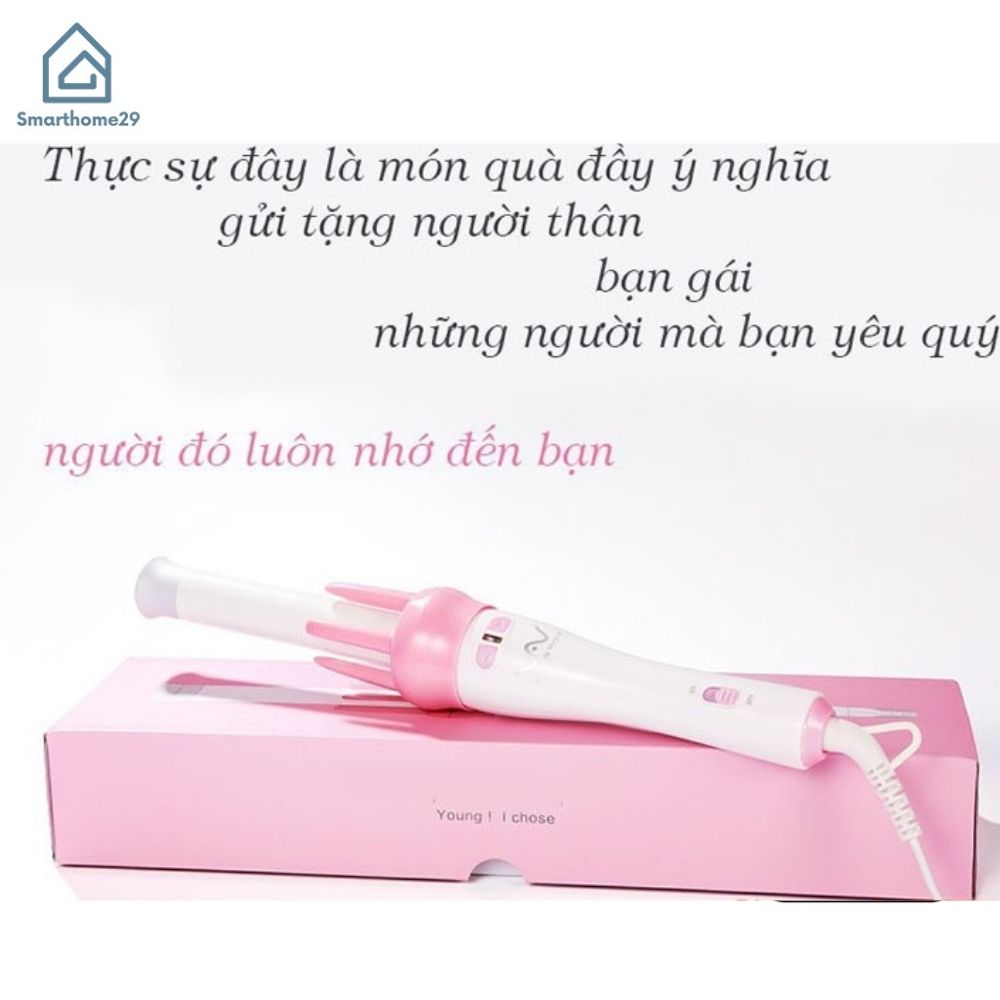 Máy Uốn Tóc Làm Xoăn Xoay Tự Động 360 Độ Hàng FULL BOX Chính Hãng MINIIN - Tặng Máy Ép Tóc