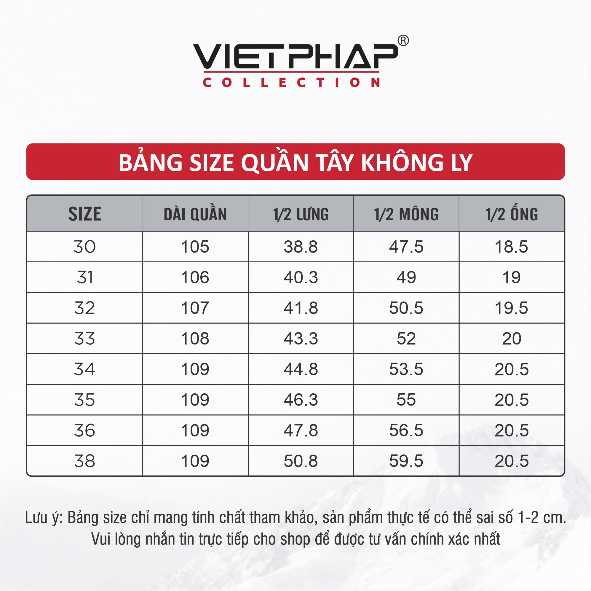 Quần Tây Nam VIỆT PHÁP Form Classic Không Ly Chất liệu Cao Cấp Chống Nhăn, Độ Bền Cao 20047