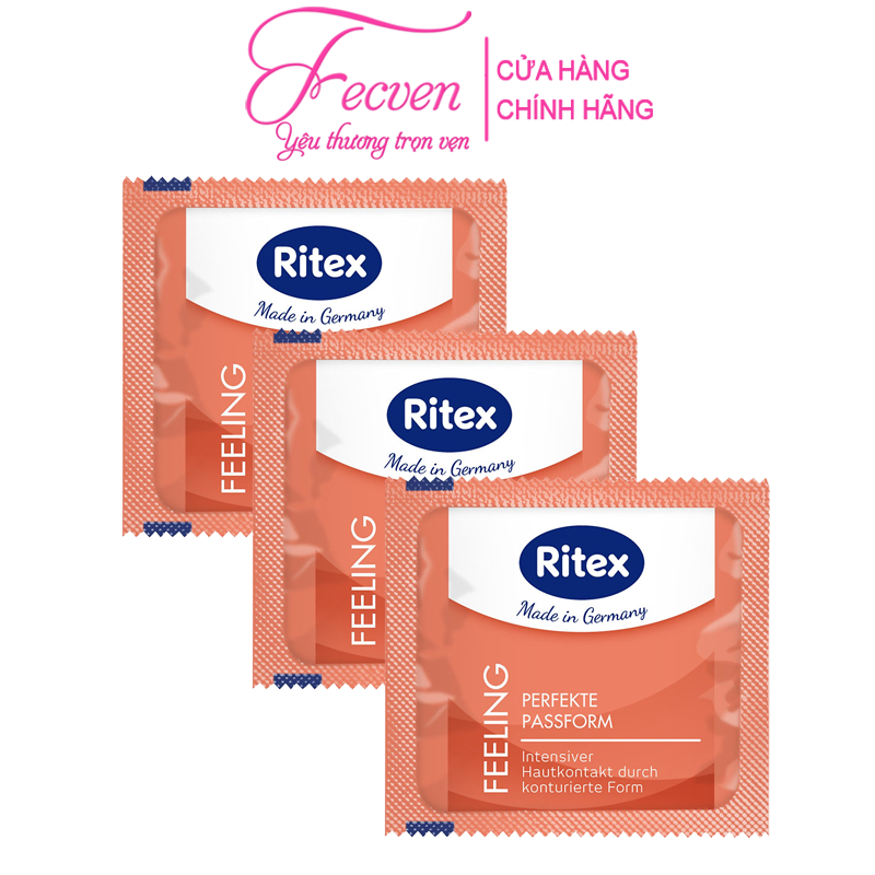 Bao Cao Su Ritex RR1 Intense Feeling Cảm Xúc Truyền Thống, Hộp 10 Chiếc Đức