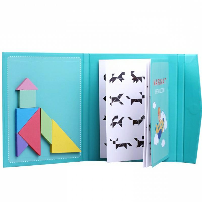 Đồ Chơi Xếp Hình Gỗ Tư Duy TANGRAM 7 Mảnh Có Nam Châm