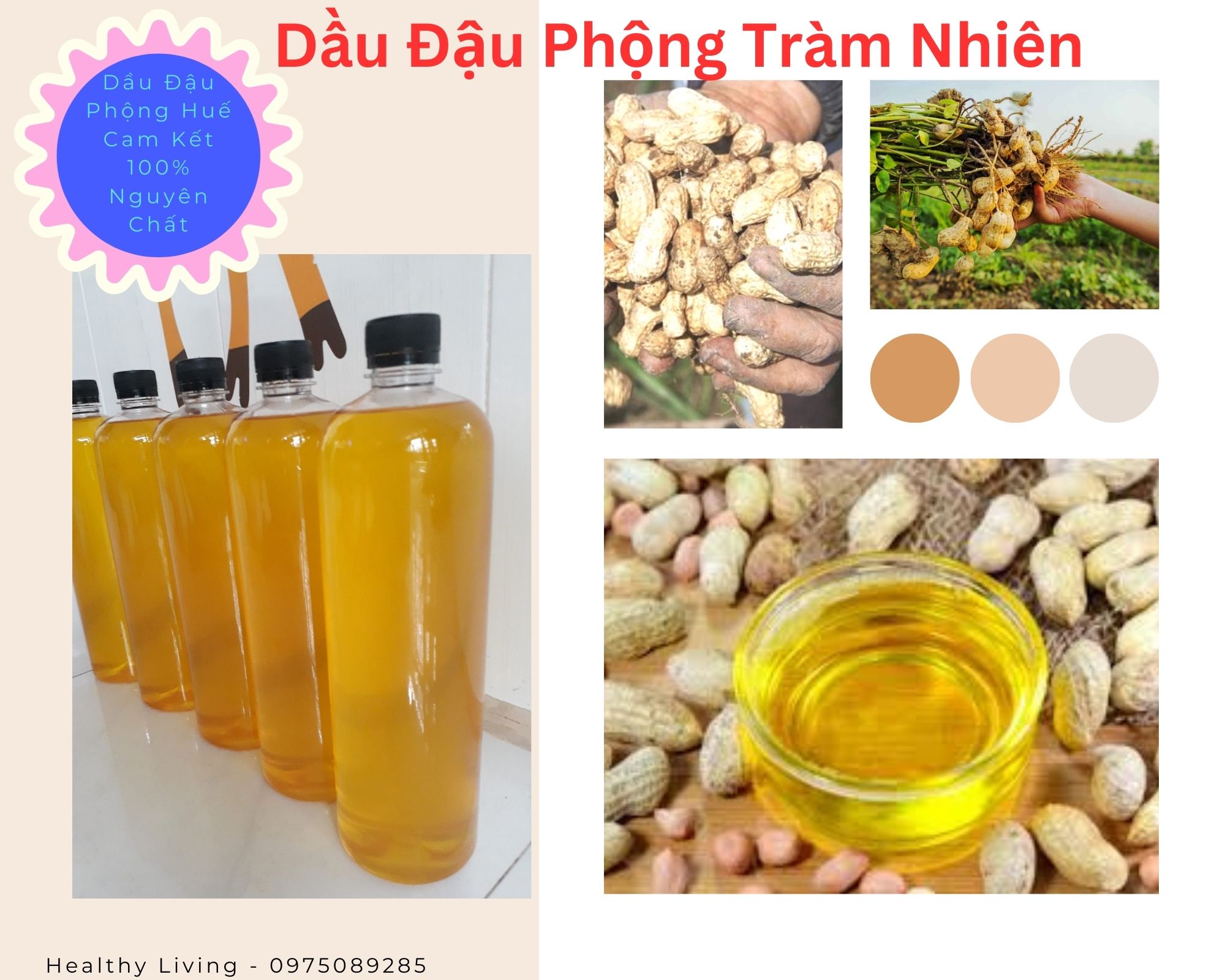 Dầu đậu phộng nhà ép Tràm Nhiên nguyên chất cao cấp- Dầu ăn dặm cho bé dưới 12 tháng tuổi - Tốt cho sức khỏe của gia đình