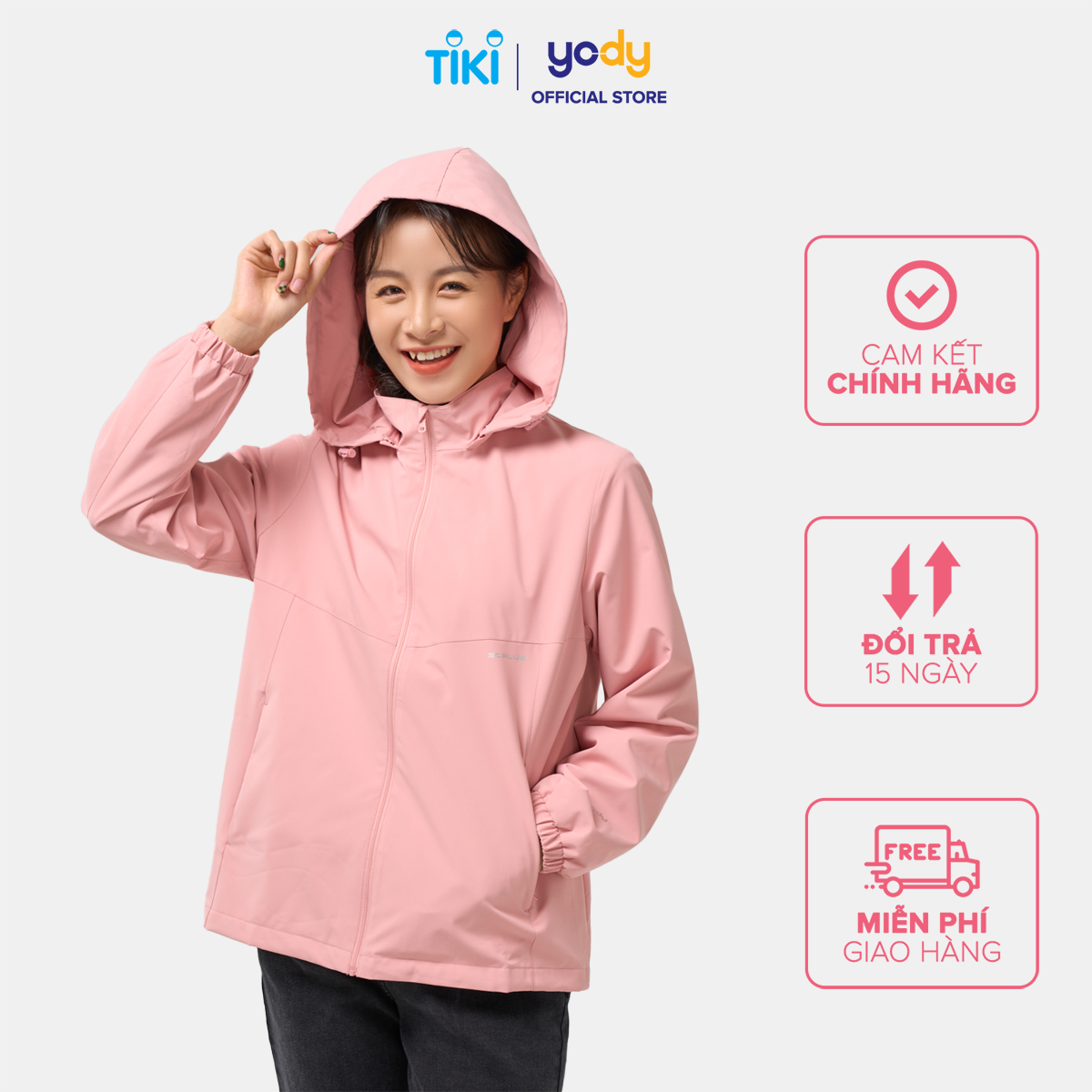 Áo Khoác Gió Nữ YODY 3C Plus cao cấp 2 lớp Cản gió, Cản bụi, Chống ngấm nước AKN5040