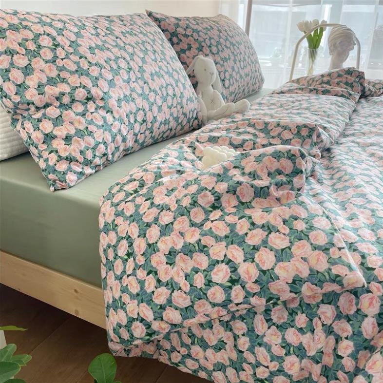Bộ chăn ga gối Cotton Living 100% Nhànhím_Bedding đủ size giường nệm