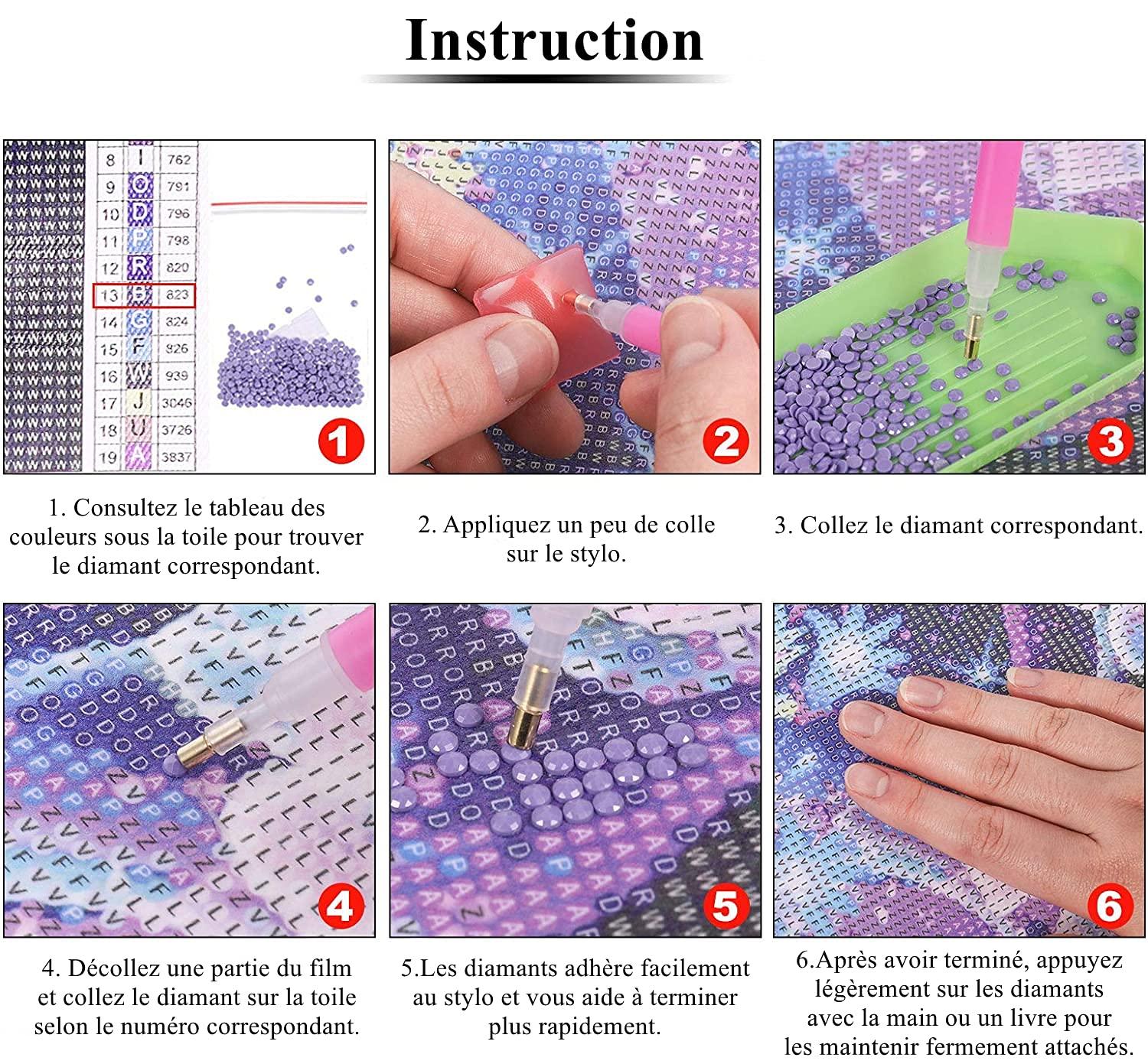 DIY 5D Diamond Paint, 2 mảnh Cross Stitch Kit thêu bộ dụng cụ vẽ kim cương cho phòng ngủ Sticker Wall Sticker, Butterfly