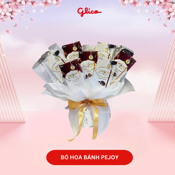 Bó hoa bánh que GLICO Pejoy thích hợp làm quà tặng người thân thương - Đóng gói bởi Happy Flower