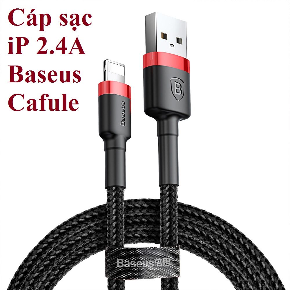 Cáp sạc và truyền dữ liệu dòng 2.4A cho iP Baseus Cafule - Hàng chính hãng