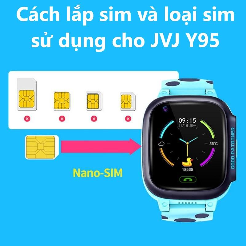 Đồng hồ định vị thông minh Y95 JVJ Cho Trẻ Em, Gọi Video HD 4G, Kết nối wifi, ứng dụng học thông minh-Hàng chính hãng