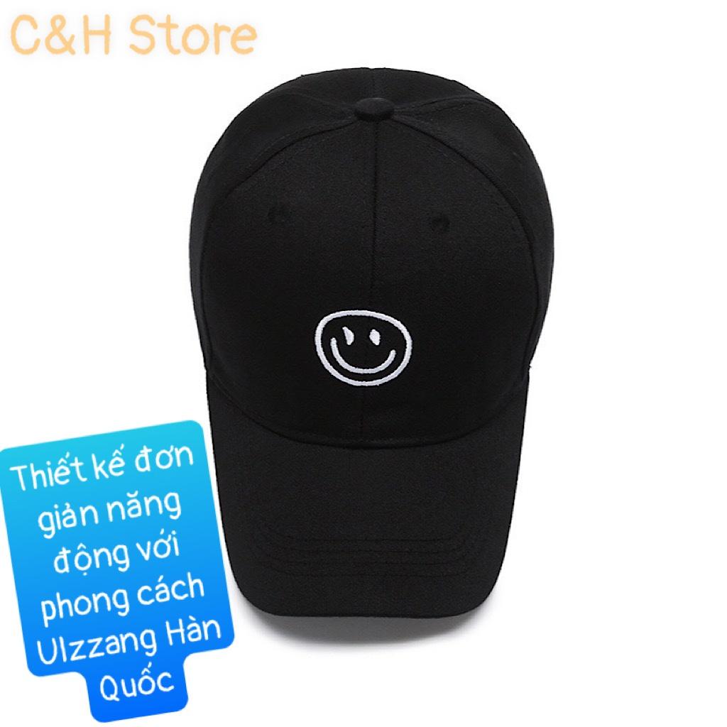 Mũ lưỡi trai icon mặt cười, nón kết nam nữ form unisex phong cách ulzzzang Hàn Quốc cá tính năng động vải cotton NO1