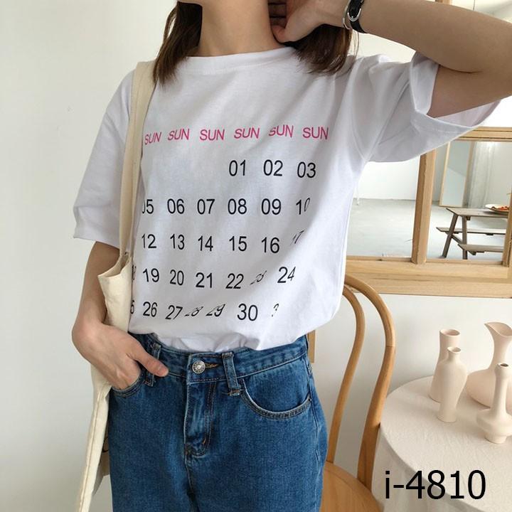 M4810 Xưởng Cắt Áo Thun Unisex Nữ In Lịch Tây