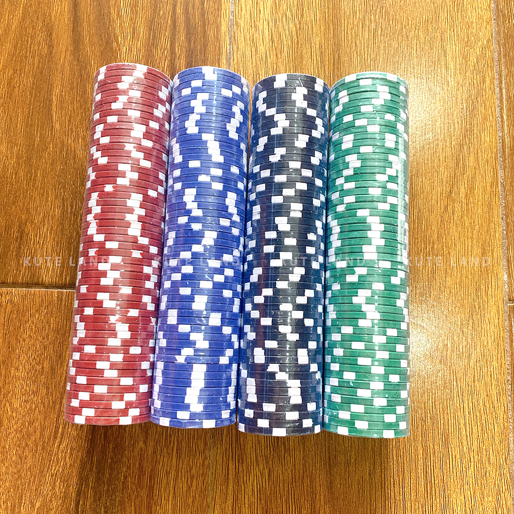 Vali Phỉnh Chip Poker Cao Cấp Hộp Nhôm 200 Chip Không Số Loại Tiêu Chuẩn Las Vegas