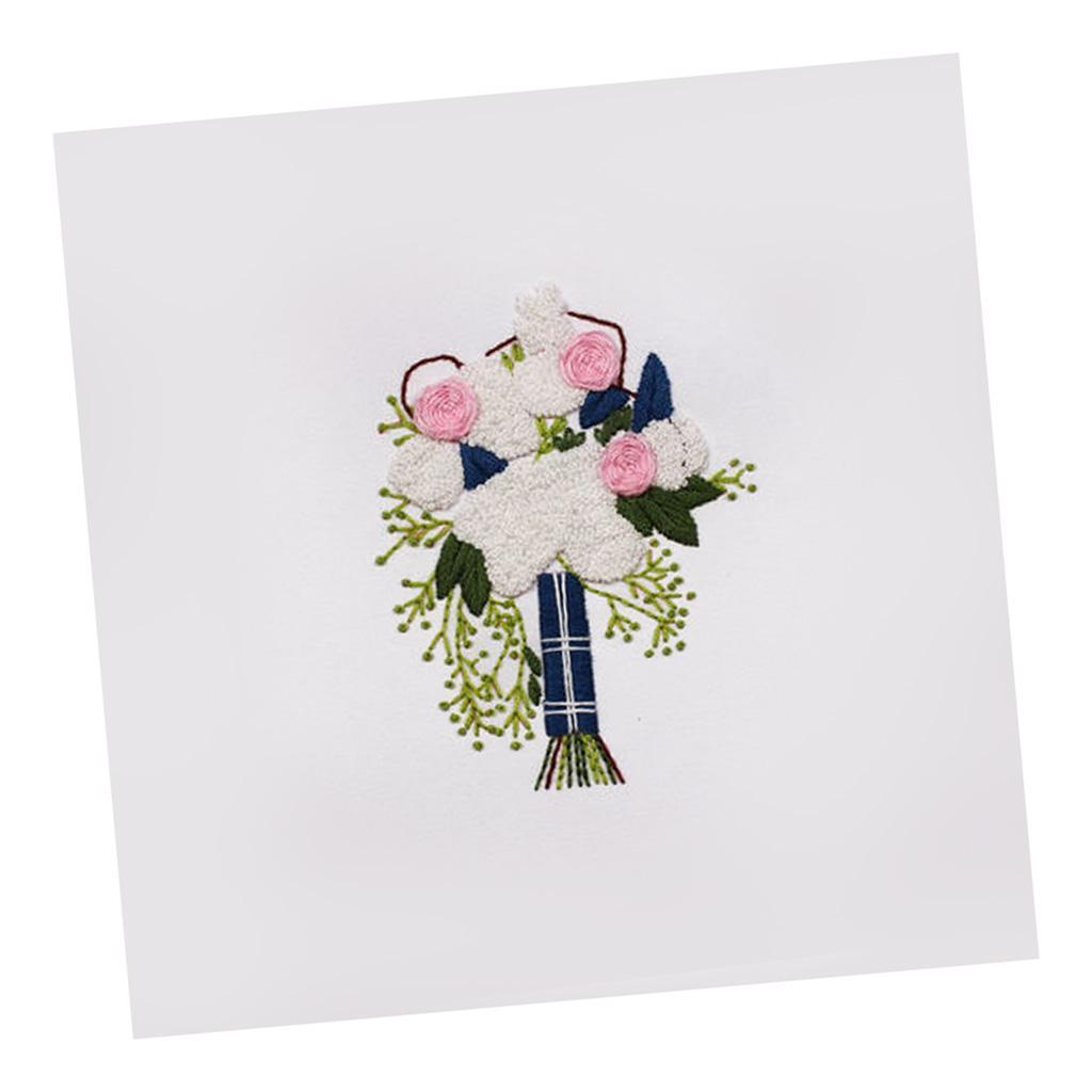 Embroidery Starter Kit with Pattern DIY Needlework for Home Wall Decor Blue