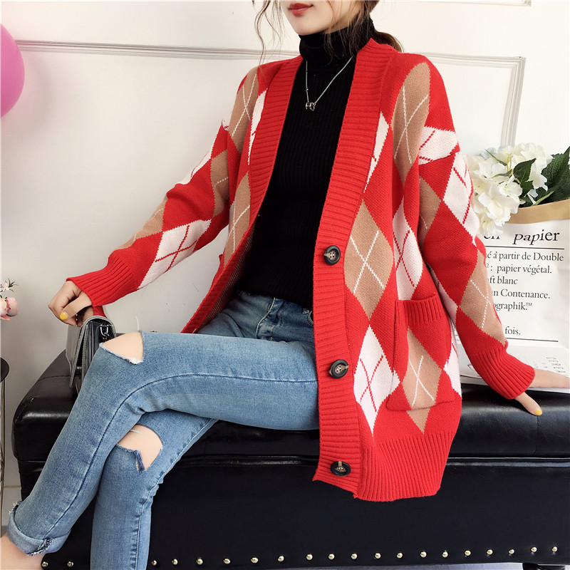 Áo khoác len nữ cardigan dày mịn quả trám - DL05273