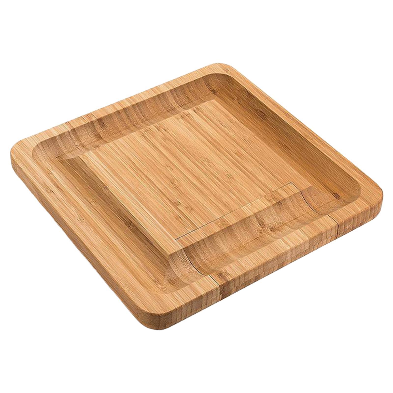 Bamboo Cheese Board & Slide Out Drawer Cooking Tools Household Serving Tray