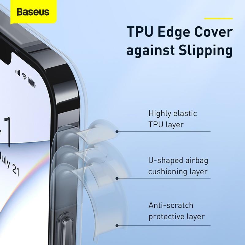 Ốp lưng cường lực nhám viền dẻo chống sốc Baseus Frosted Glass Protective Case dùng cho 13 Series