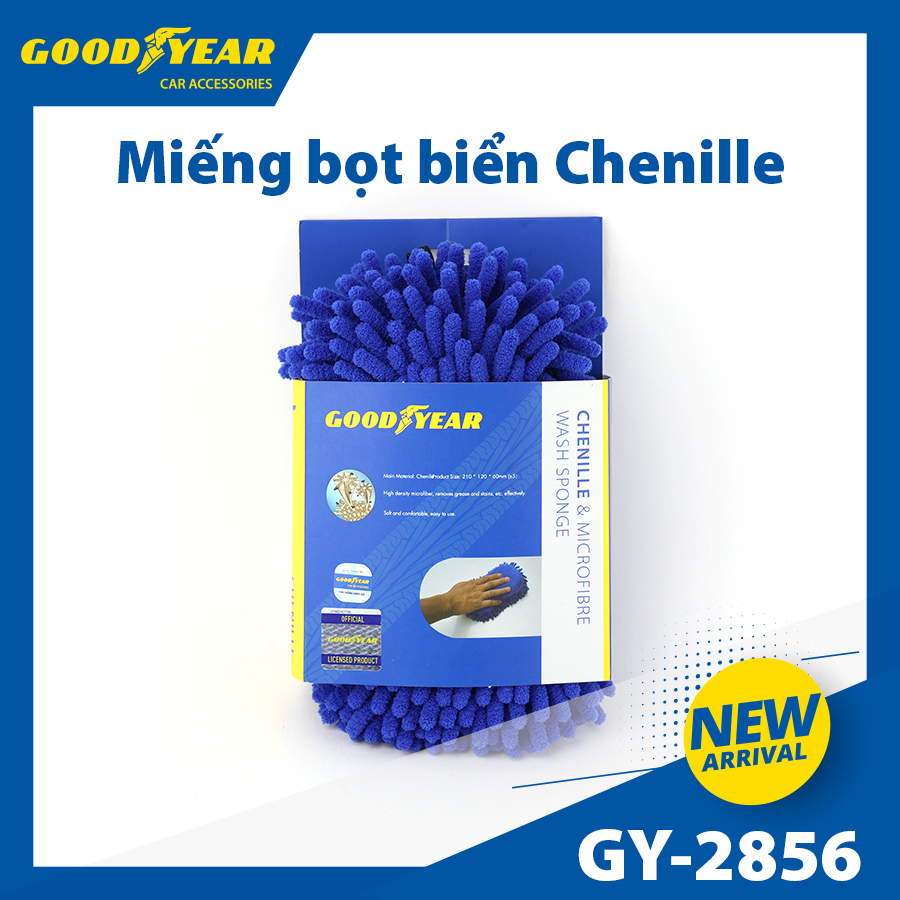 Miếng Bọt Biển Chenille Sợi Nhỏ Mềm San Hô Tiện Dụng Rửa Xe Máy, Ô tô, Lau Dọn Nội Thất GOODYEAR GY-2856 - Nhập Khẩu Chính Hãng