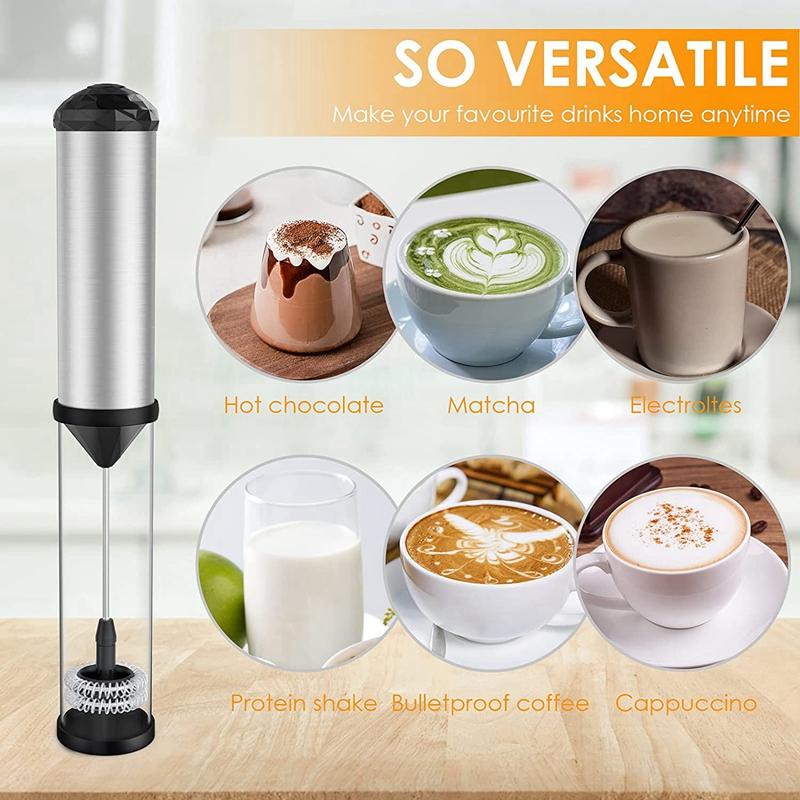 Bọt Sữa Cầm Tay, Cà Phê Frother Với Đĩa Đơn Và Đôi Mùa Xuân Đánh Đầu, Hoạt Động Bằng Pin Tự Động Máy Tạo Bọt