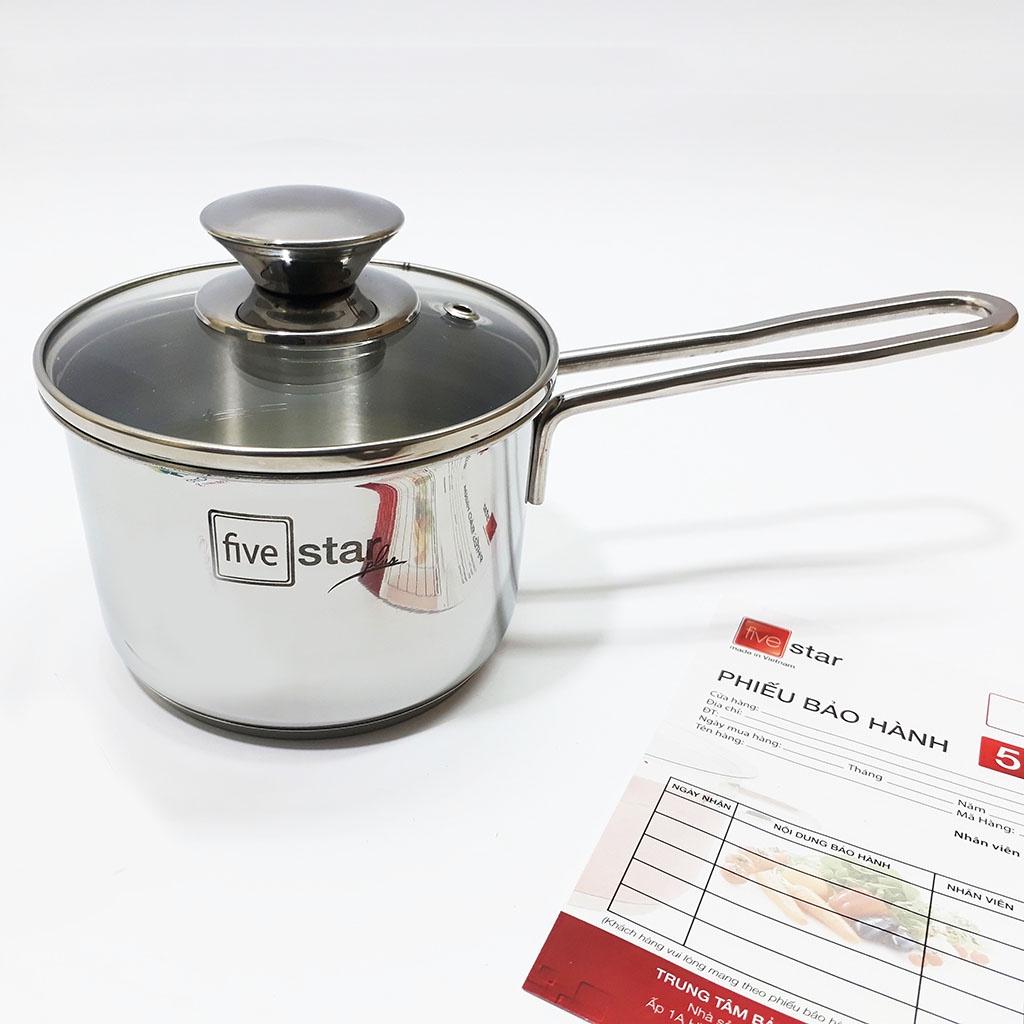 Quánh nấu bột inox 3 đáy Fivestar đun từ được nhiều cỡ nắp kính Xoong Nồi quấy bột Fivestar chống dính