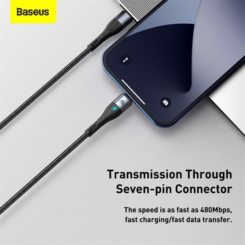 Cáp từ hỗ trợ sạc nhanh Type C to Lightning 20W cho iPhone 12 Series Baseus Zinc Magnetic Safe (C to iP, 20W PD Fast Charging Data Cable) - Hàng chính hãng