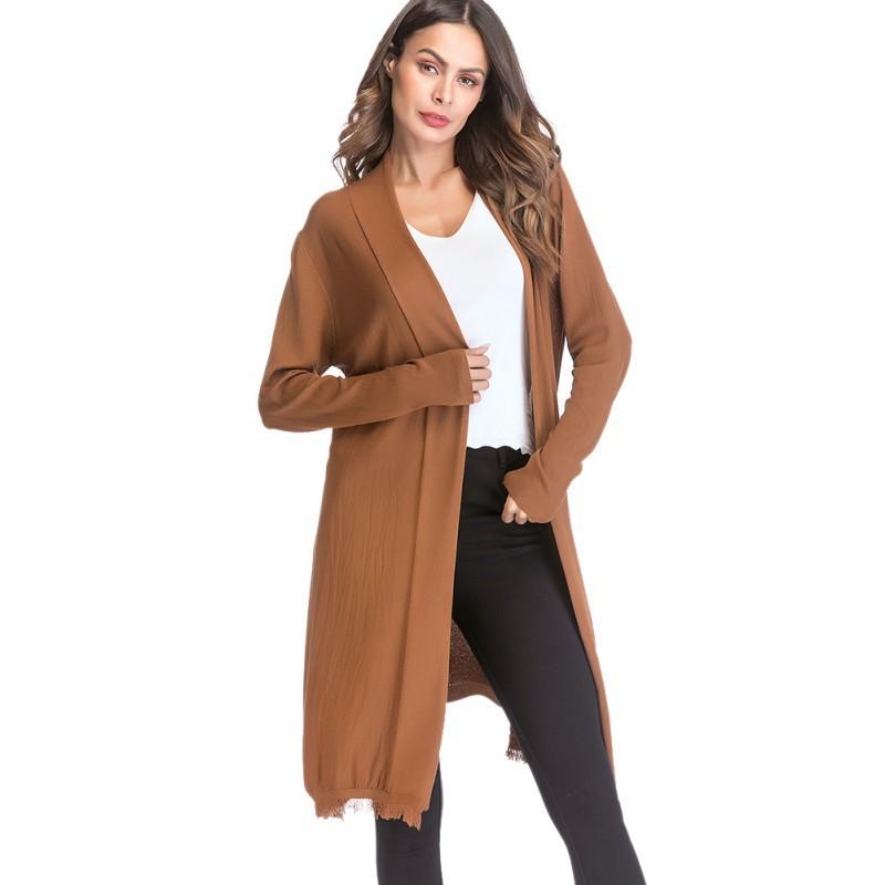 Áo khoác cardigan nữ dài tay màu trơn thời trang