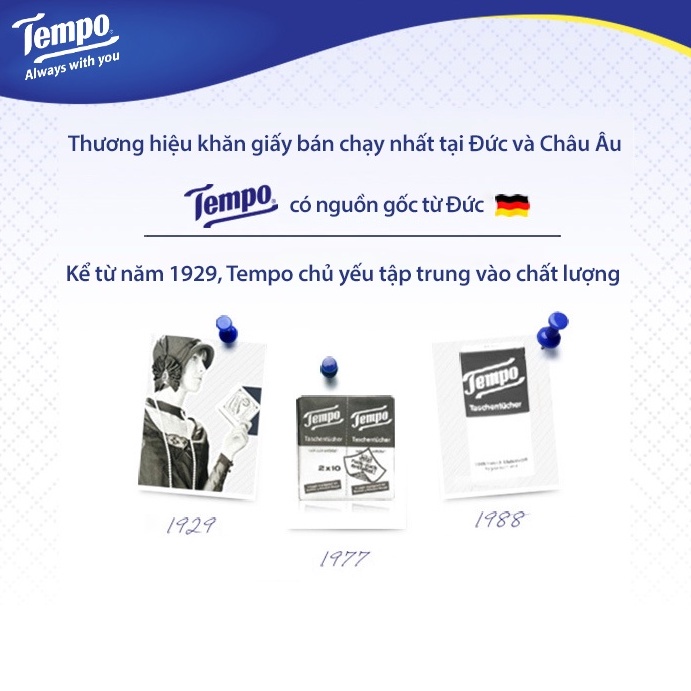 Khăn giấy rút Softpack Tempo cao cấp - 4 lớp bền dai, an toàn cho da - Thương hiệu Đức