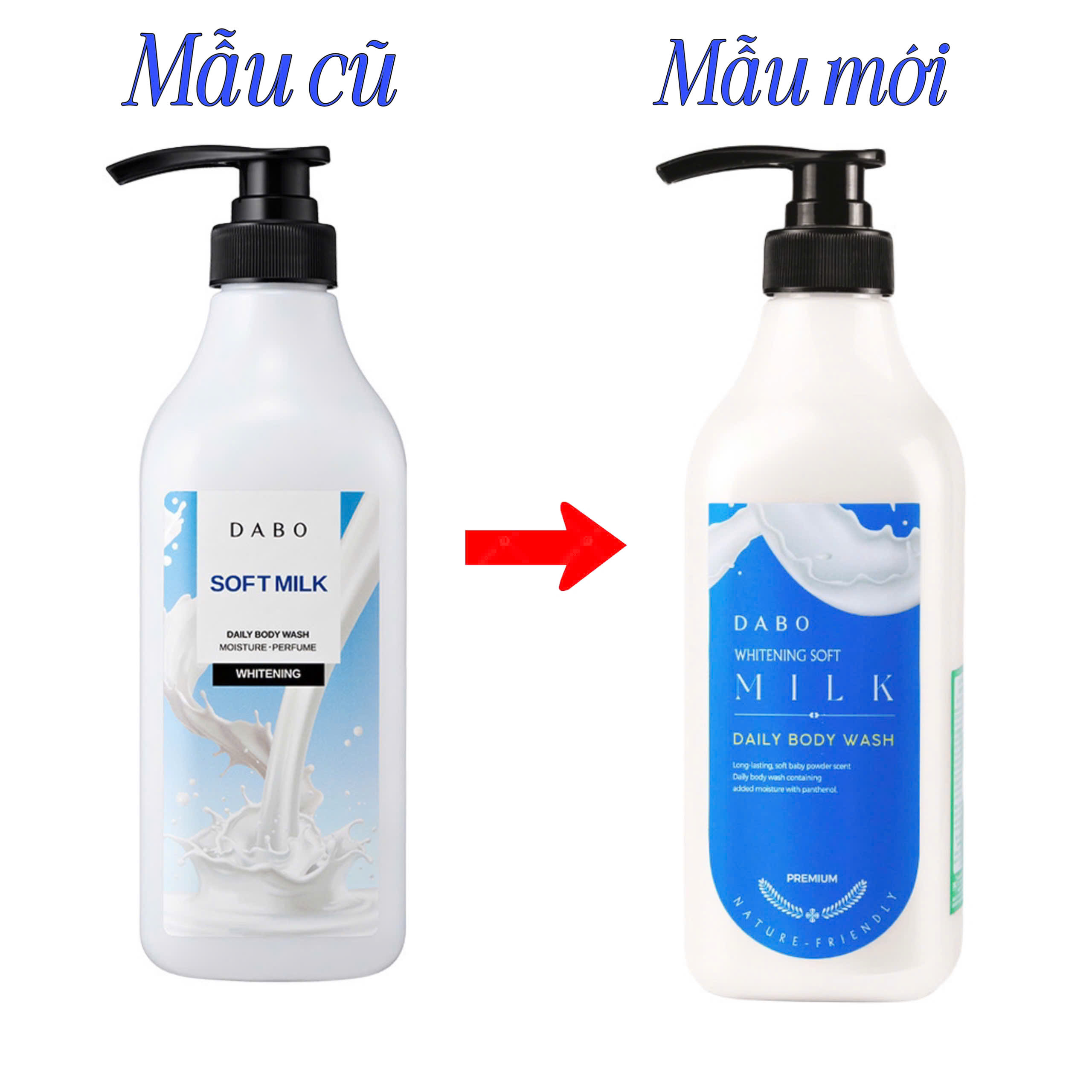 Sữa tắm trắng da tinh chất sữa tươi DABO WHITENING SOFT MILK Hàn quốc ( 750ml)