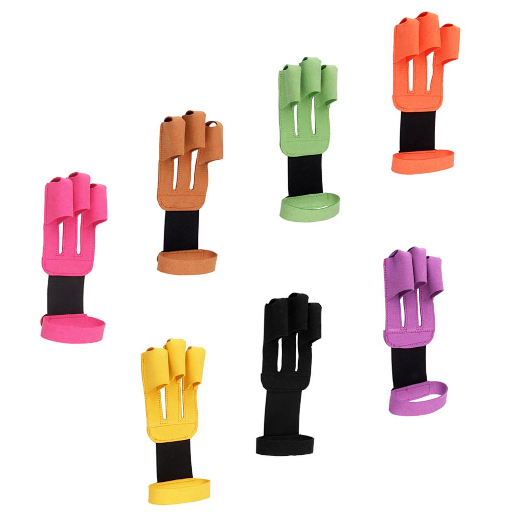 Arrow Bow Adjustable Comfort Archery 3 Finger Glove Guard Protector Hunting