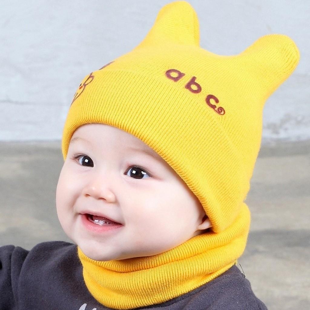 Mũ len TAI MÈO KHÔNG KÈM KHĂN ỐNG cho bé từ 0-1.5 tuổi - Mã ABC