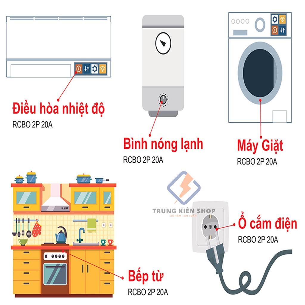 HÀNG CHÍNH HÃNG Cầu Dao Chống Giật 63A RCBO DOBO KOREA đa năng - siêu nhạy 30mA - Aptomat chống giật an toàn