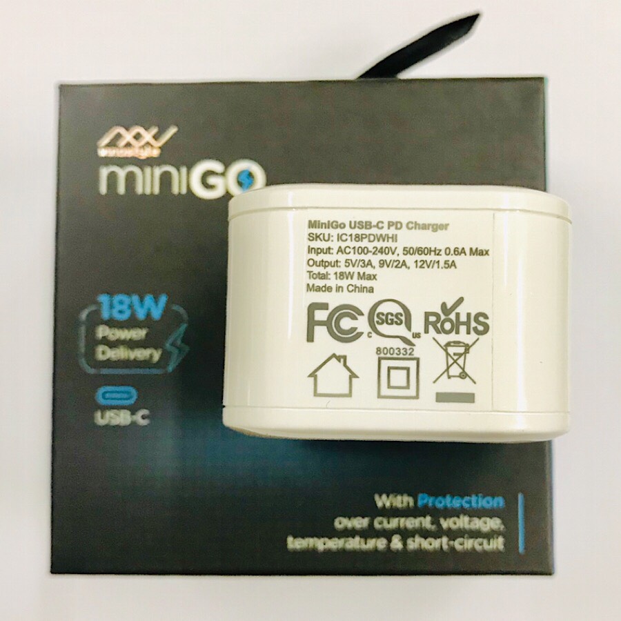 Củ sạc cho Điện thoại và Máy tính bảng hiệu INNOSTYLE MiniGo cổng Usb-C / sạc nhanh PD / 18W (2 trong 1) - hàng nhập khẩu