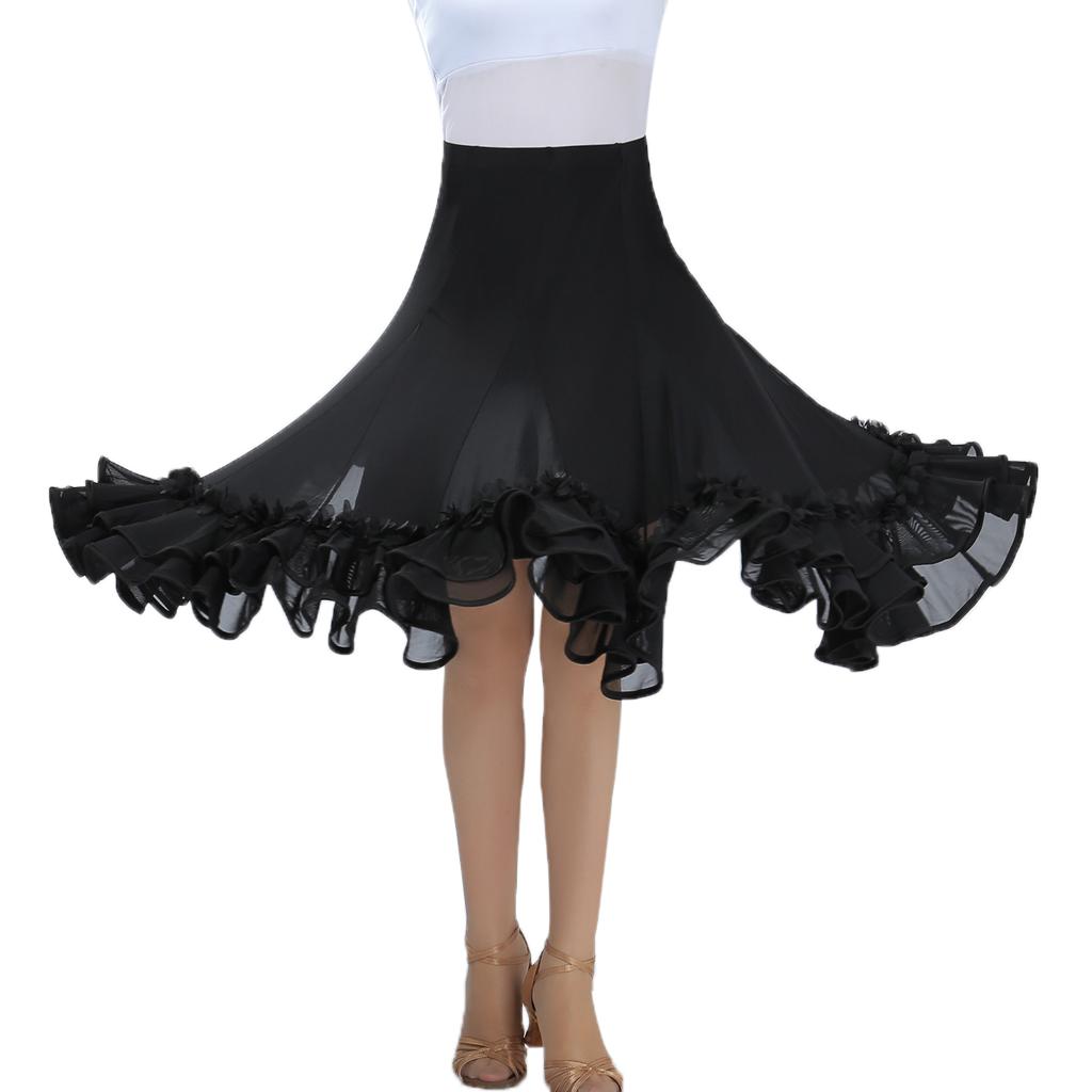 Elegant Ballroom Dancing Latin Waltz Dance Party Big Swing Mesh Skirt