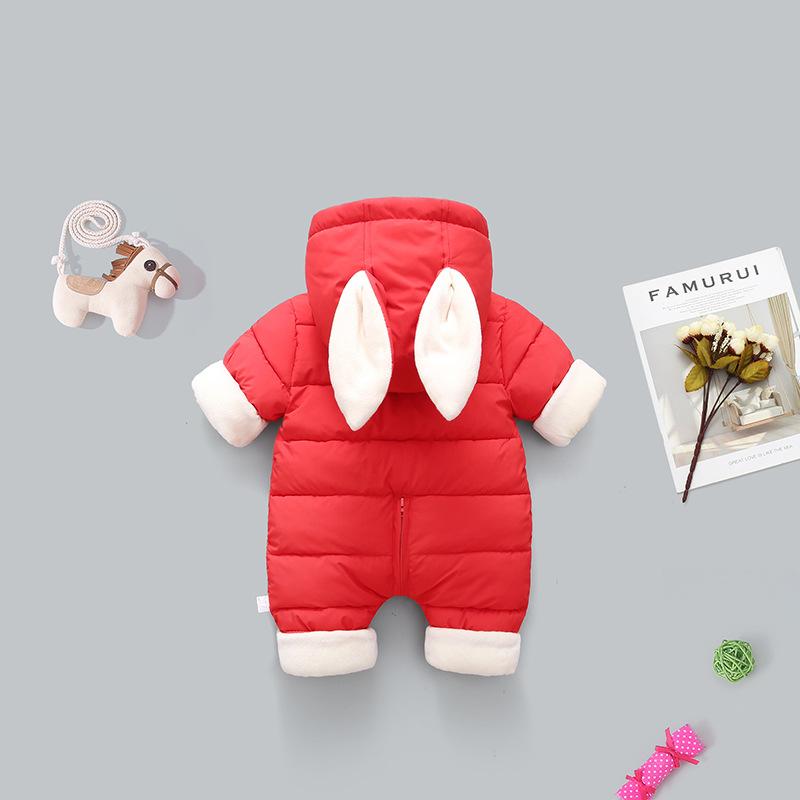 OLEKID 2021 Mùa Đông Cho Bé Rompers Plus Nhung Ấm Cho Bé Gái Snowsuit Hoạt Hình Thỏ Con Bé Trai Liền Quần Cho Bé Áo Liền Quần Quần Áo