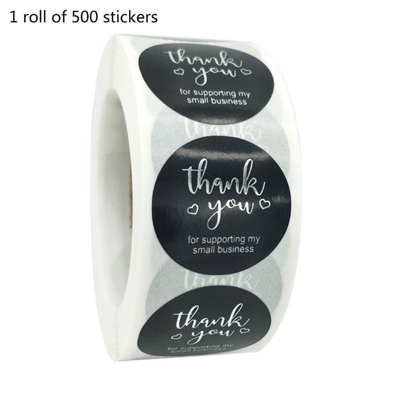 500 Sticker Thank You đóng gói hàng đường kính 2.5cm