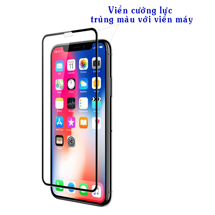 Kính Cường Lực Cho Iphone X / XS - Màu Đen - Full Màn Hình - Hàng Chính Hãng