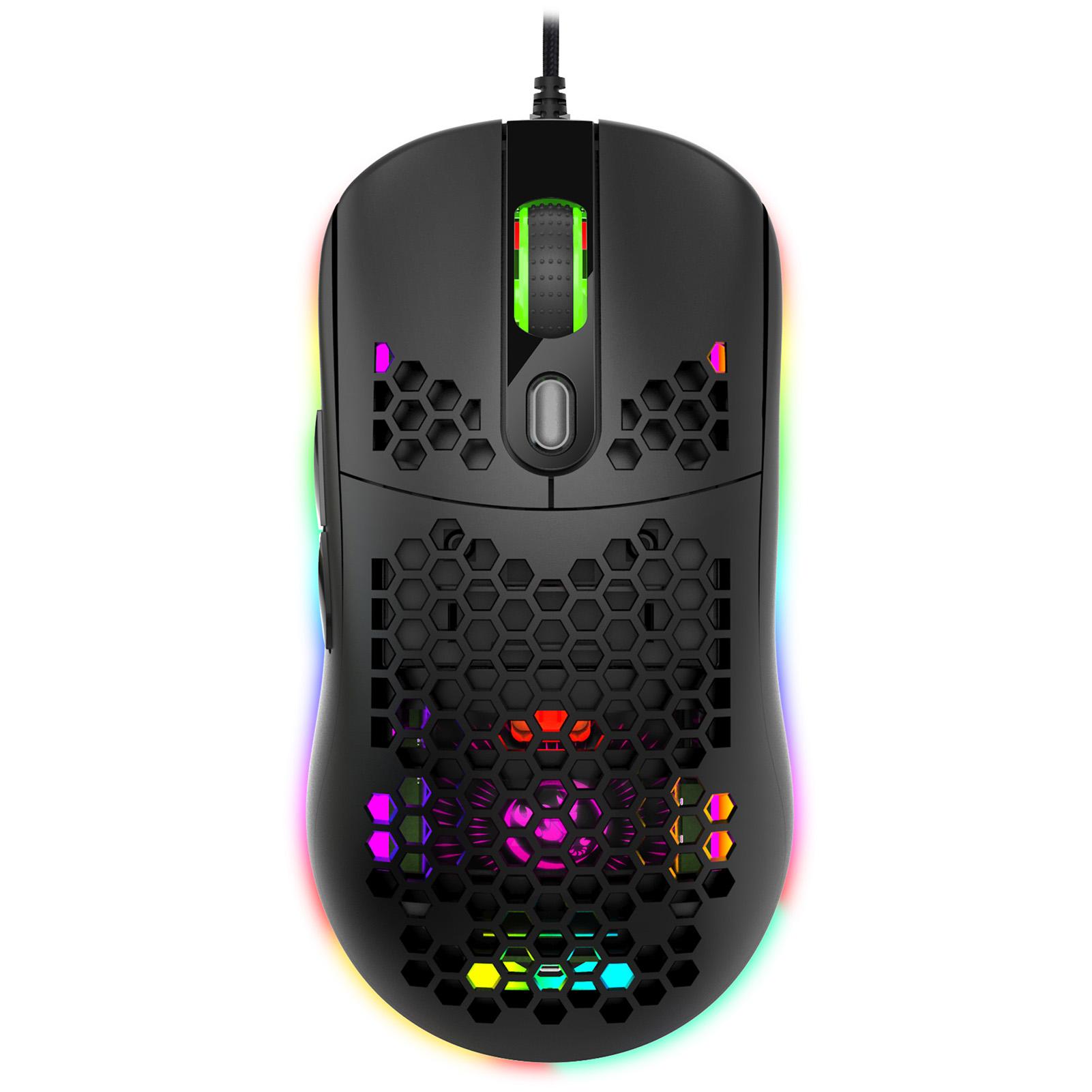 Chuột chơi game lập trình có dây USB Moiuse RGB Lighting với sáu DPI có thể điều chỉnh cho máy tính để bàn HXSJ X600