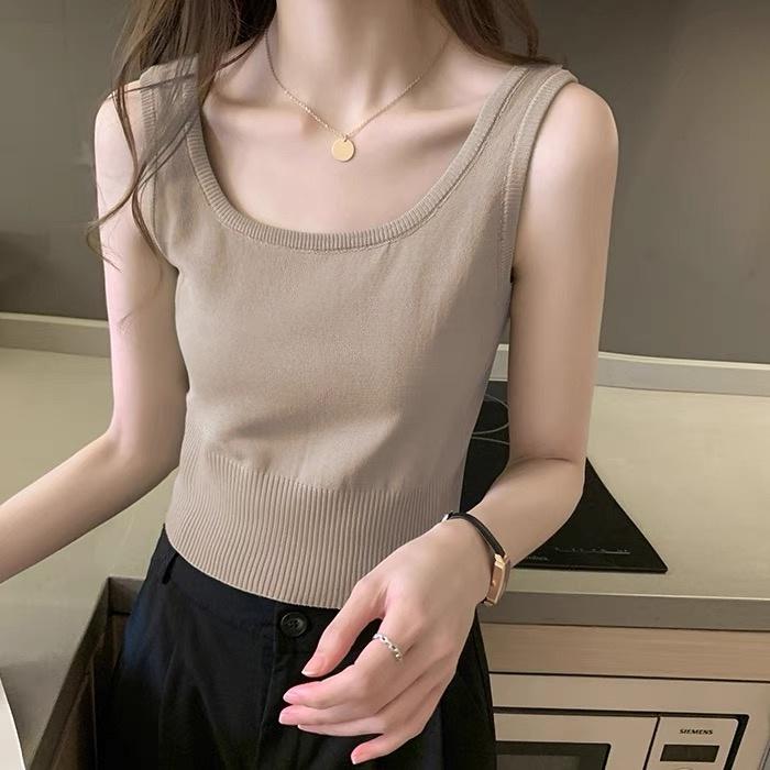 MS569 Áo ba lỗ trơn bo gấu Quảng Châu