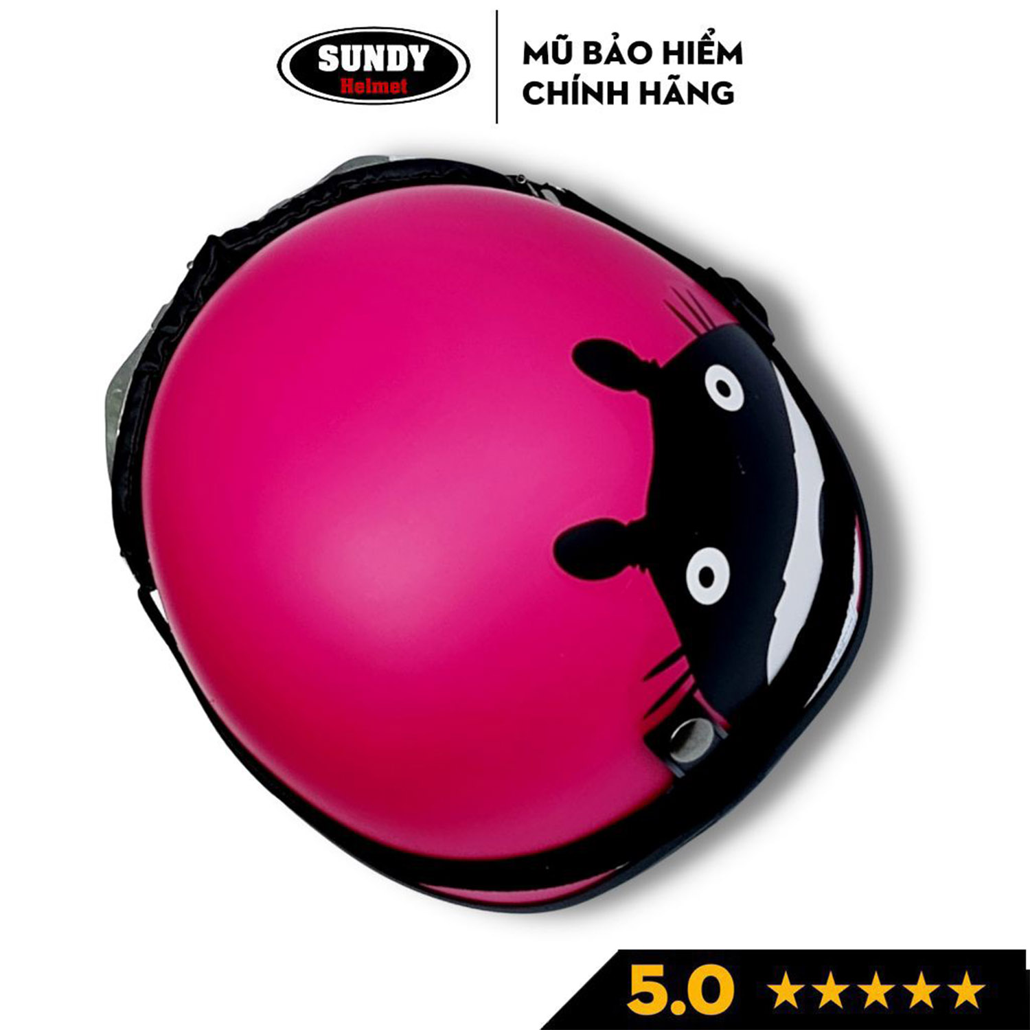 Mũ bảo hiểm xe máy SUNDY thời trang, họa tiết Mèo Totoro cute, kiểu dáng nửa đầu 1/2 Freesize