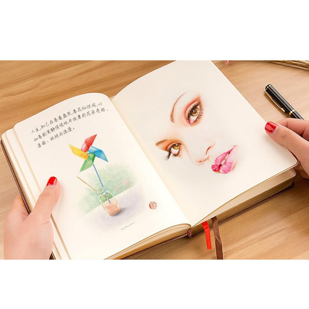 Black A6 Paper Size Notebook Portable Blank Note Book for Painting, Diary